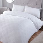SINGLE DUVET COVER Waffle Squares Jacquard White
