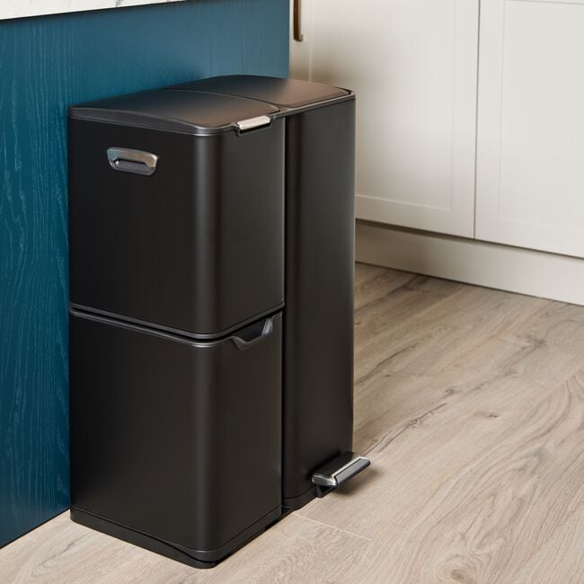 NORDHAUS BLACK TRIPLE COMPARTMENT 60L RECYCLING Bin