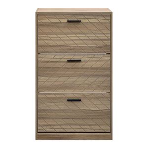Herringbone Haven Three Door Shoe Cabinet