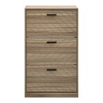Herringbone Haven Three Door Shoe Cabinet