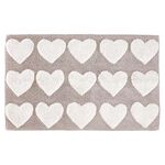 Hearts Tufted Bath Mat 50cm x 80cm - Grey
