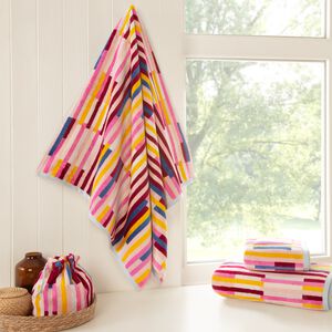 GEO STRIPE BERRY Hand Towel