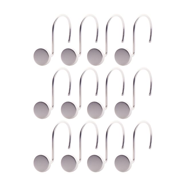 12 PACK FLAT HEAD NICKEL Shower Hooks 