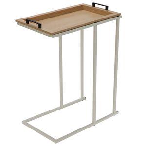 Side Table with Removable Tray - White Frame