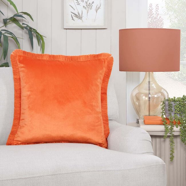 ELLEN FRINGE ORANGE 45x45 Cushion