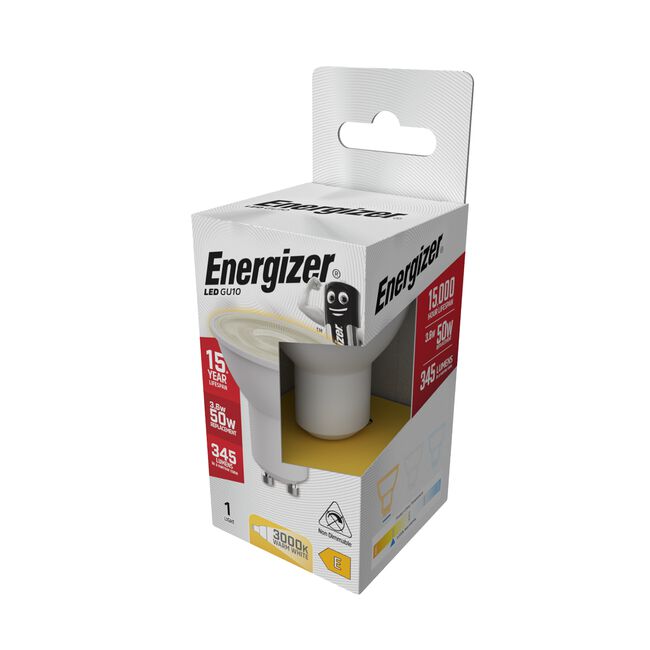 Energizer GU10 LED Bulb 4.2W (EQ50W) 345LM