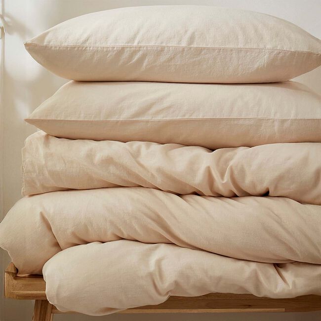 SINGLE DUVET COVER Martex Touch of Linen Creamy Almond