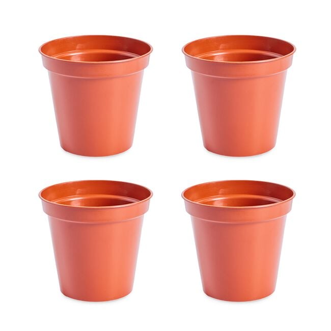 Plastic Terracotta Pots 4 Pack
