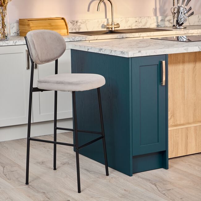 MARGOT Barstool Velvet Grey