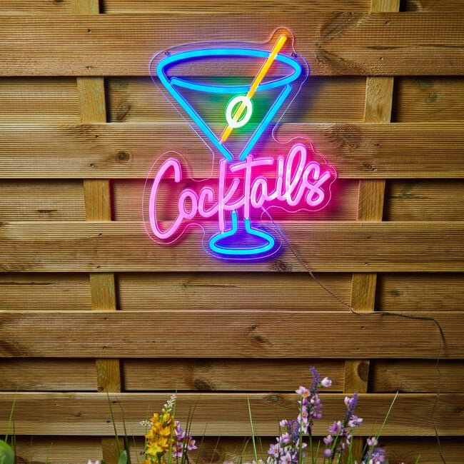 Cocktails Solar Neon Sign