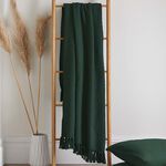 DRIFT HOME HAYDEN 100% RECYCLED COTTON GREEN 200x200cm Throw