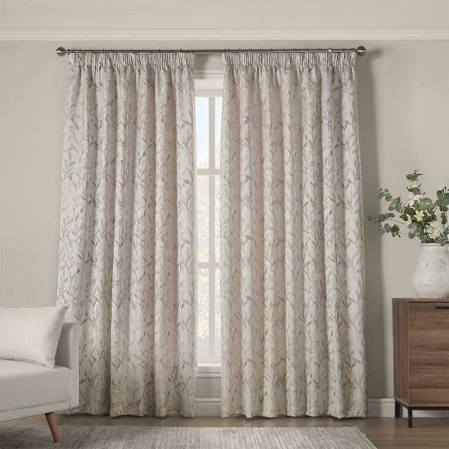 PENCIL PLEAT BOTANICAL CREAM 66x54 Curtain