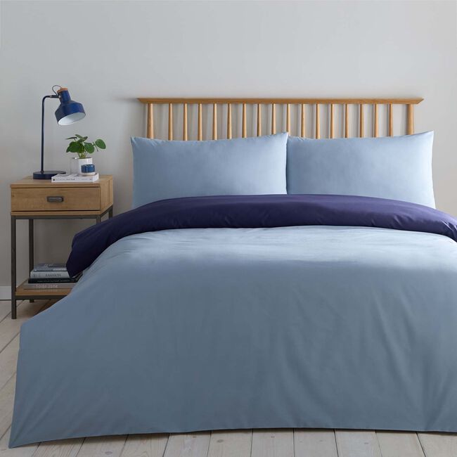 SUPERKING DUVET COVER Luxury Percale Air Force Blue/Navy