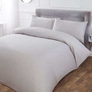 SINGLE DUVET COVER Geo Circles Jacquard Silver