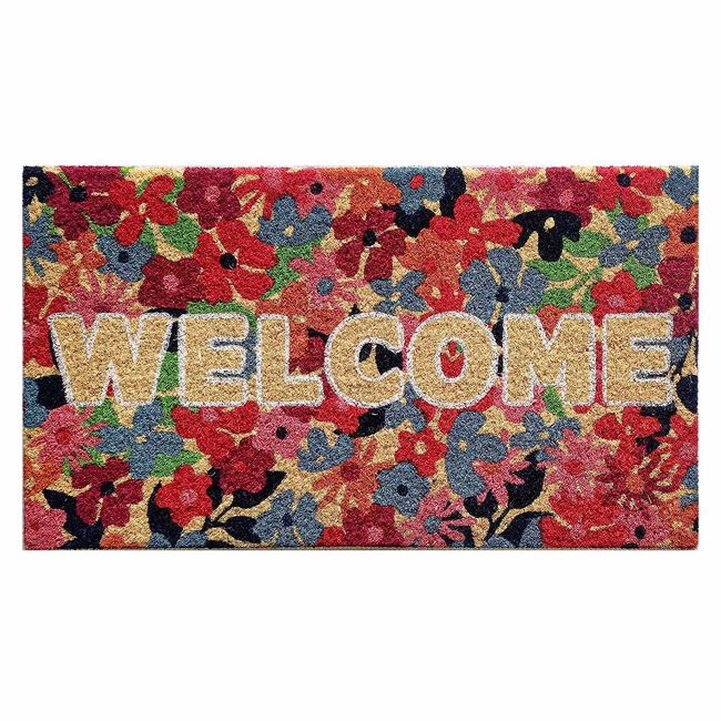 Floral Welcome Door Mat 40cm x 70cm