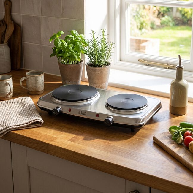 Russell Hobbs Large Hot Plate Stainless Steel Hob