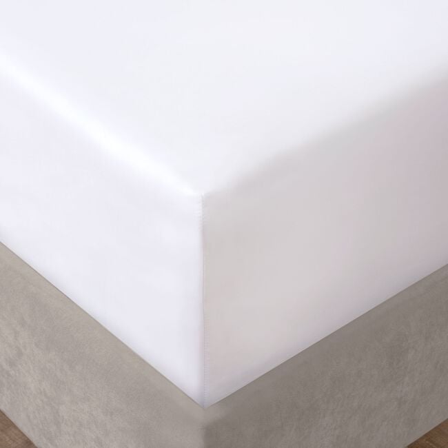 SINGLE FITTED SHEET 400 Threadcount Cotton White
