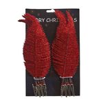 Red Feathers Tree Decoration 8 Pack