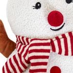 Snowgirl with Scarf Christmas Cushion