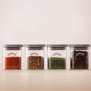 Kilner Fresh 4 Piece Glass Spice Jar Set