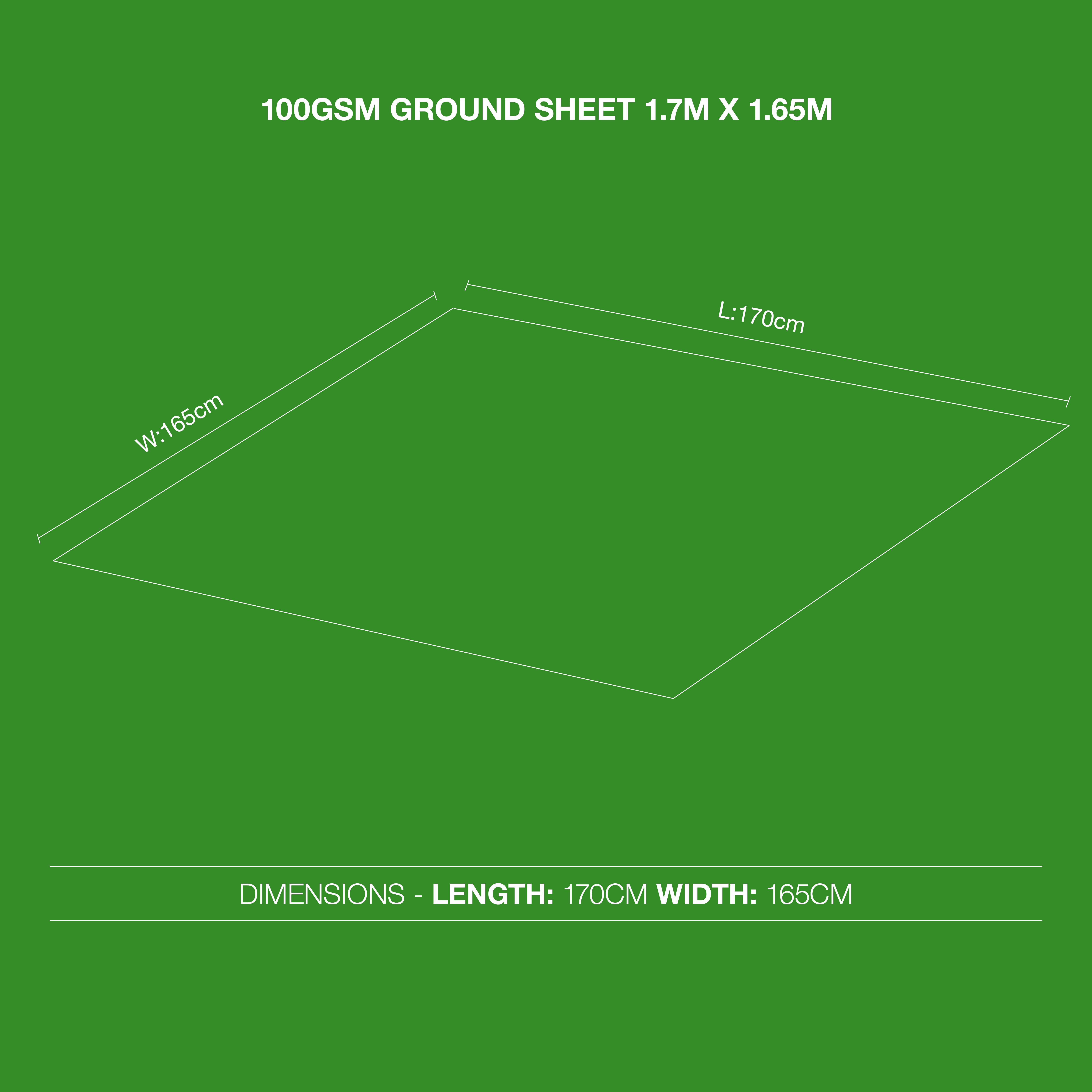 100GSM Ground Sheet Tarp 1.7m x 1.65m - Home Store + More