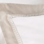 BIANCA SINGLE DUVET COVER Oxford Lace Trim Natural