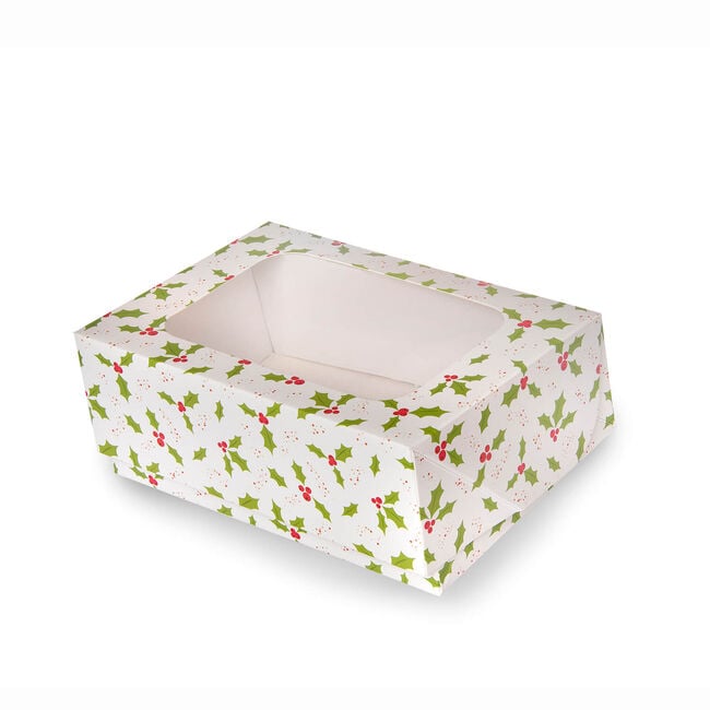Holly Cupcake Box For 6 Cupcakes