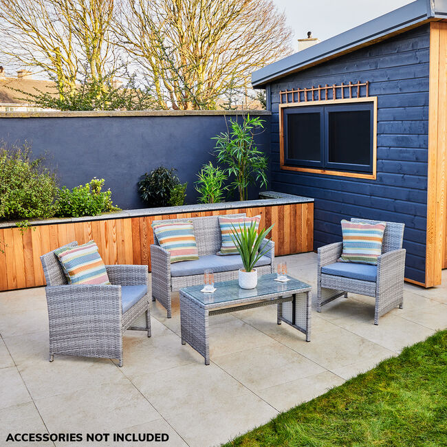 Salerno 4 Piece Rattan Lounger Set
