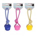 Small Dog & Puppy Rubber & Rope Tug Toy - Assorted