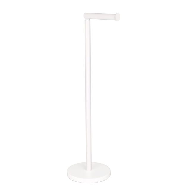 Freestanding Toilet Roll Spike & Holder White