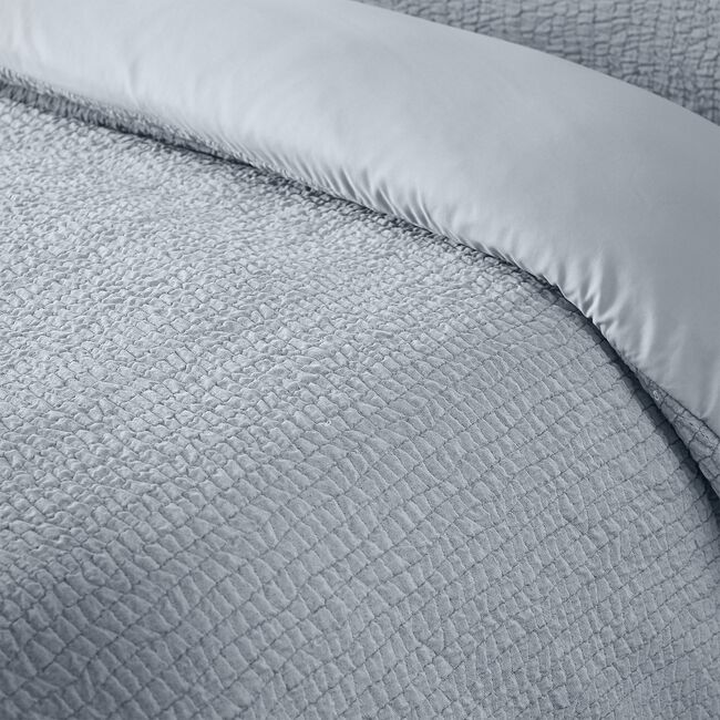 CATHERINE LANSFIELD SINGLE DUVET COVER Crinkle Seersucker Blue