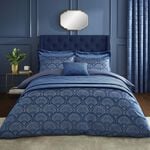 CATHERINE LANSFIELD DOUBLE DUVET COVER Art Deco Pearl Navy 