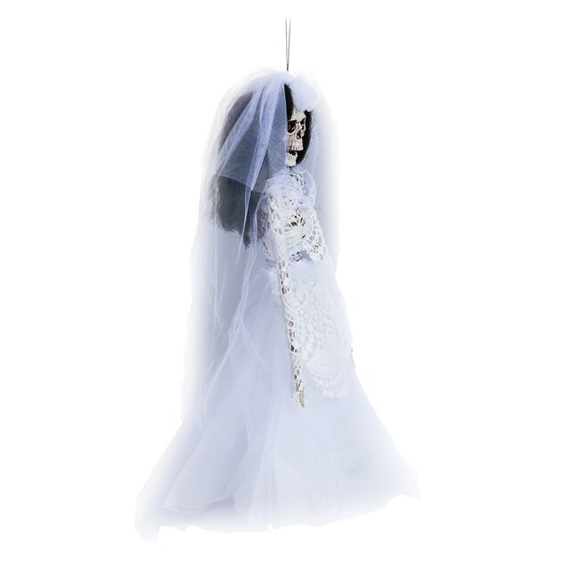 Halloween Skeleton Bride with Black Hair- 40cm