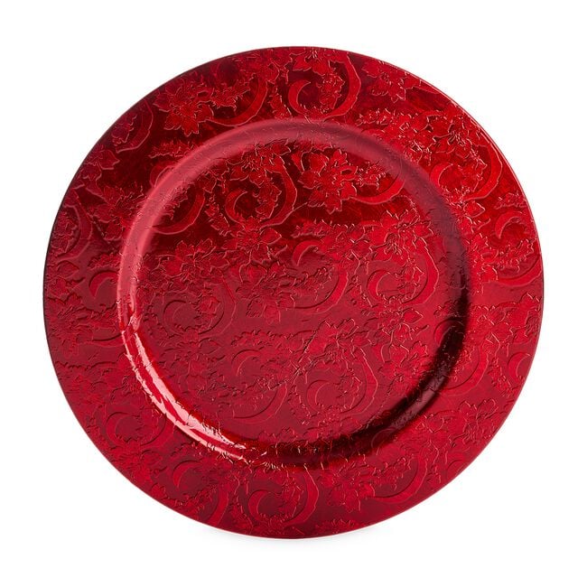 PATTERNED Red Charger Plate