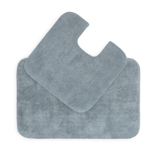 2 Piece Cotton Plain Dye Aquamarine Bathroom Set
