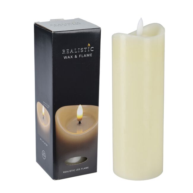 LED Pillar Candle Ivory - 7x20cm