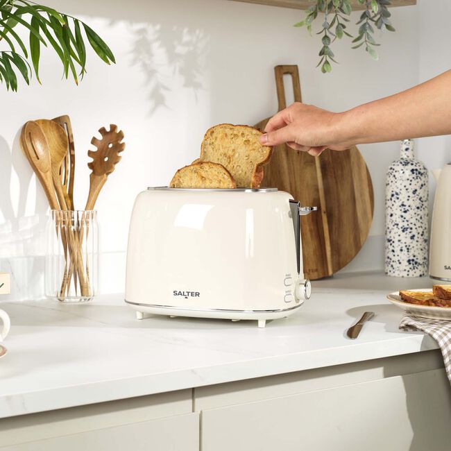 SALTER RETRO CREAM 2 Slice Toaster