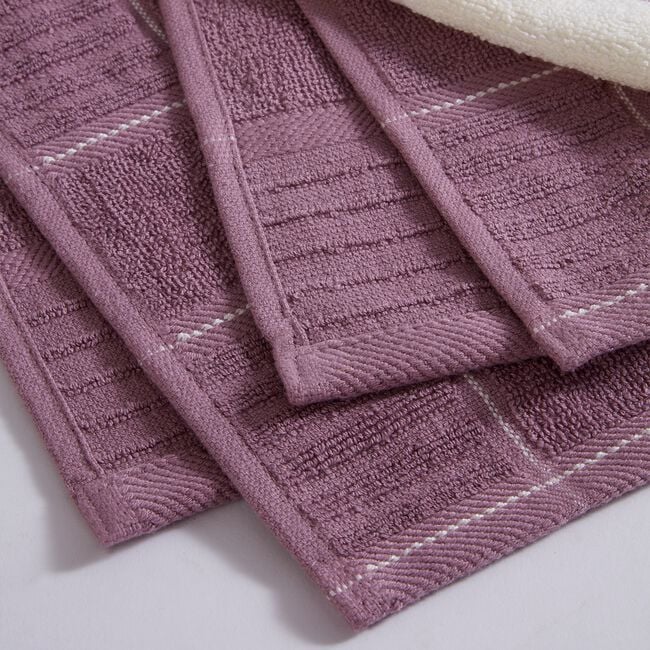 Check Kitchen Tea Towel 2 Pack - Heather