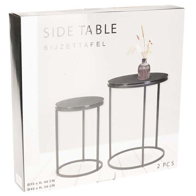 Black Side Table Set of 2