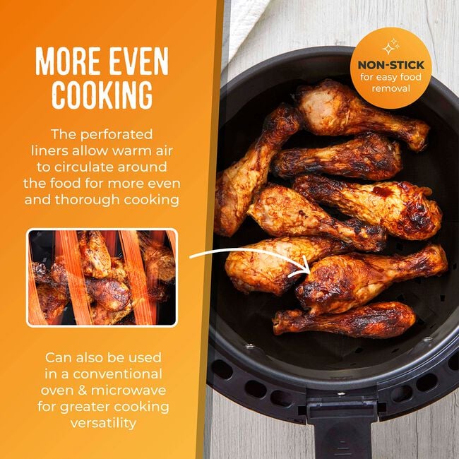 Tower Black 2 Pack Air Fryer Liners