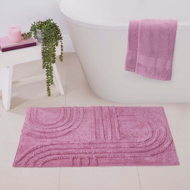 LUXURY GEO CARVED MAUVE 50x80 Bath Mat
