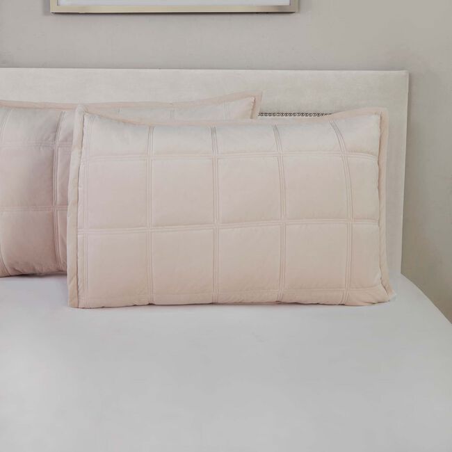 Quilted Hotel Velvet Mink 50cm x 75cm Pillowshams