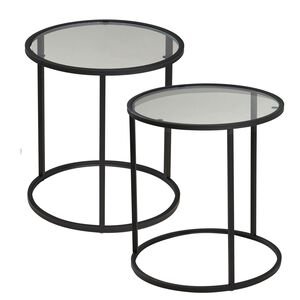 Glass Side Tables Set of 2