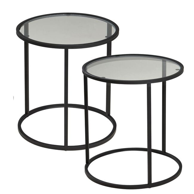 Glass Side Tables Set of 2