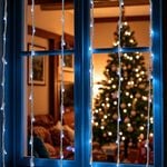 240 White LED Waterfall Curtain Christmas Lights