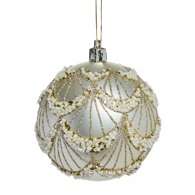 Gold Glitter Luxury Christmas Bauble Set 6 Pack