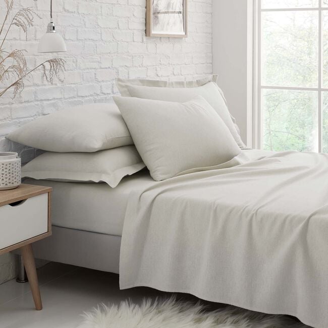 DOUBLE FLAT SHEET Brushed Cotton Cream 