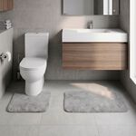 2 Piece Cotton Plain Dye Dove Grey Bathroom Set