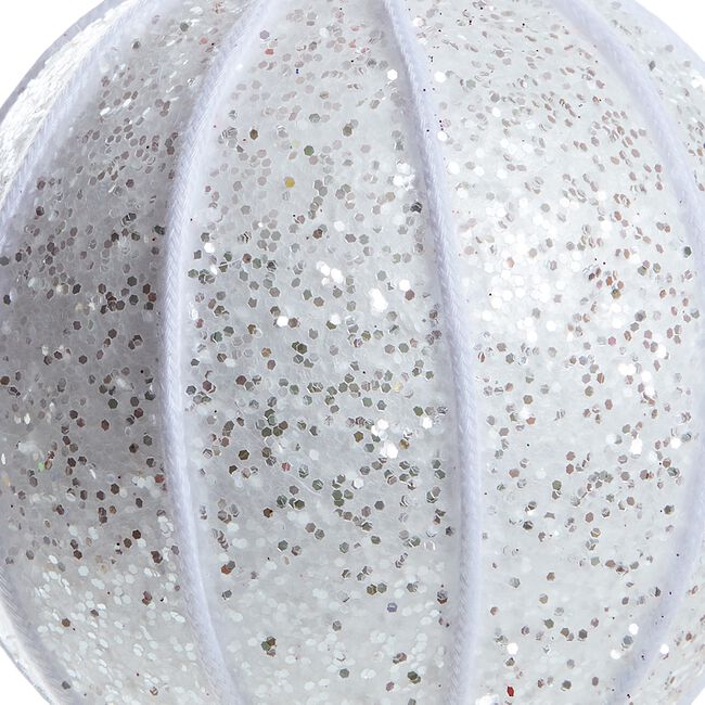 Glitter Christmas Bauble Tree Decoration - Ivory