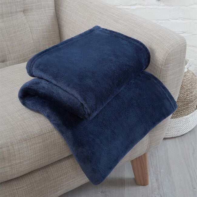 NICOLE DAY FLEECE Navy 150x180cm Throw&nbsp;&nbsp;&nbsp;&nbsp;&nbsp;&nbsp;&nbsp;&nbsp;&nbsp;&nbsp;&nbsp; 